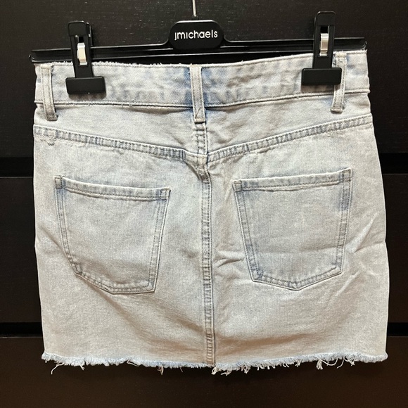 Denim Mini Skirt with Distressed Hem - Picture 2 of 3